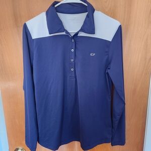 Vineyard Vines Performance Shirt in Navy Blue and White